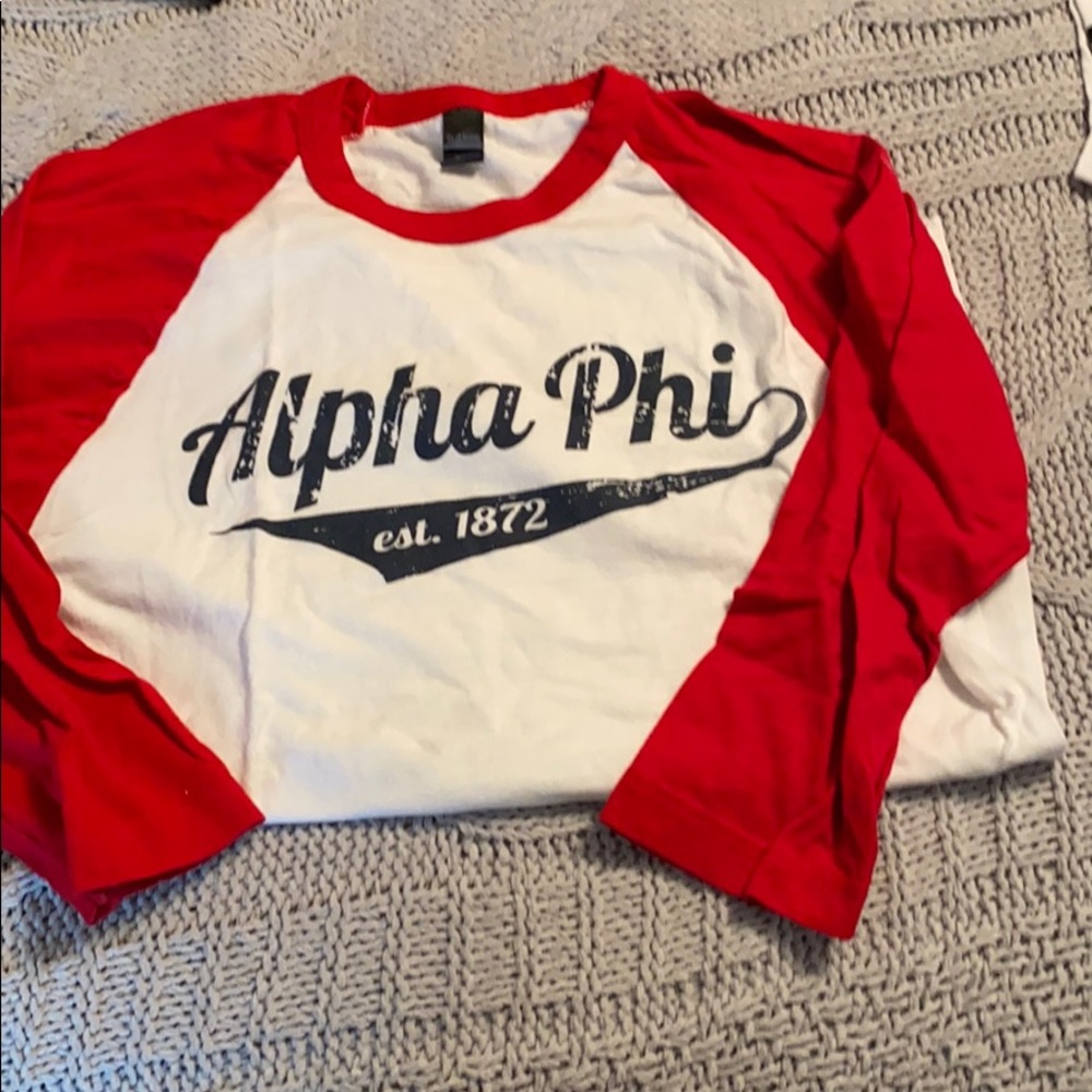 Alpha phi baseball tshirt